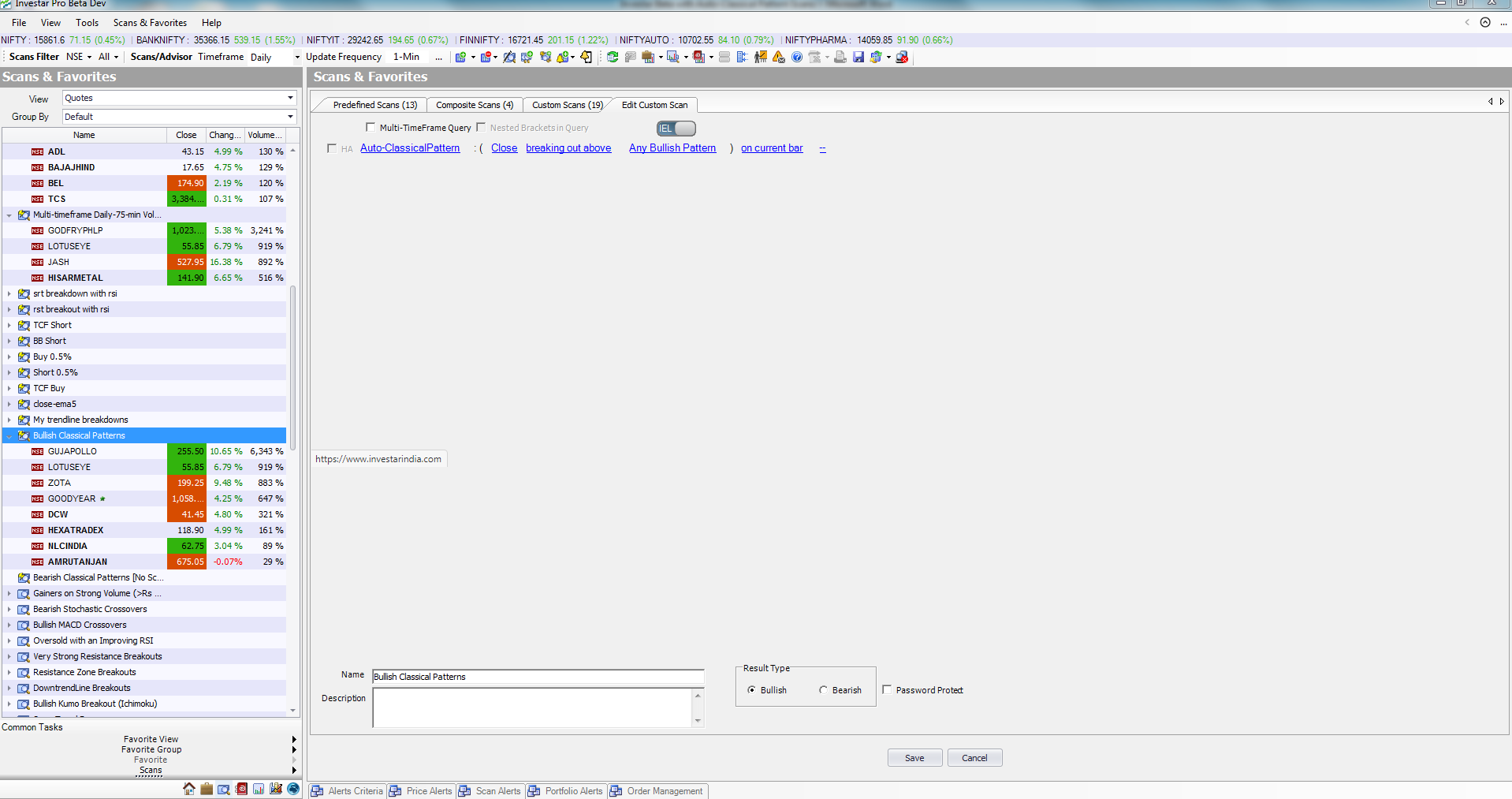 Auto Classical Pattern Scans